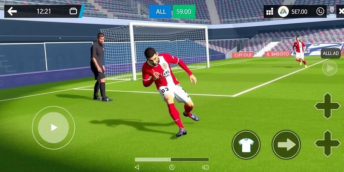 FIFA Mobile defending screenshot showing a player making a tackle
